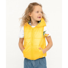 BUTTON BLUE double sided vest with canopy 128 size, yellow