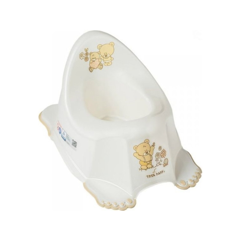 TEGA BABY pot BEAR white pearl