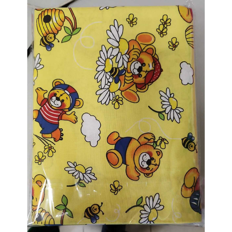 URGA Bed Sheet 140x100cm BEARS with DAISIES Yellow