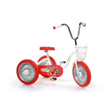 Velo Machine Children's Tricycle SPĀRĪTE, white frame/red wheels