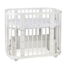 5-in-1 Baby Crib with Rocking Cradle Option, White, Waldin