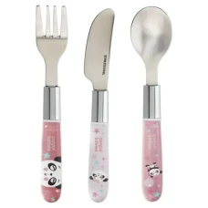 Canpol stainless steel cutlery set EXOTIC ANIMALS, pink (9/477_pin2)