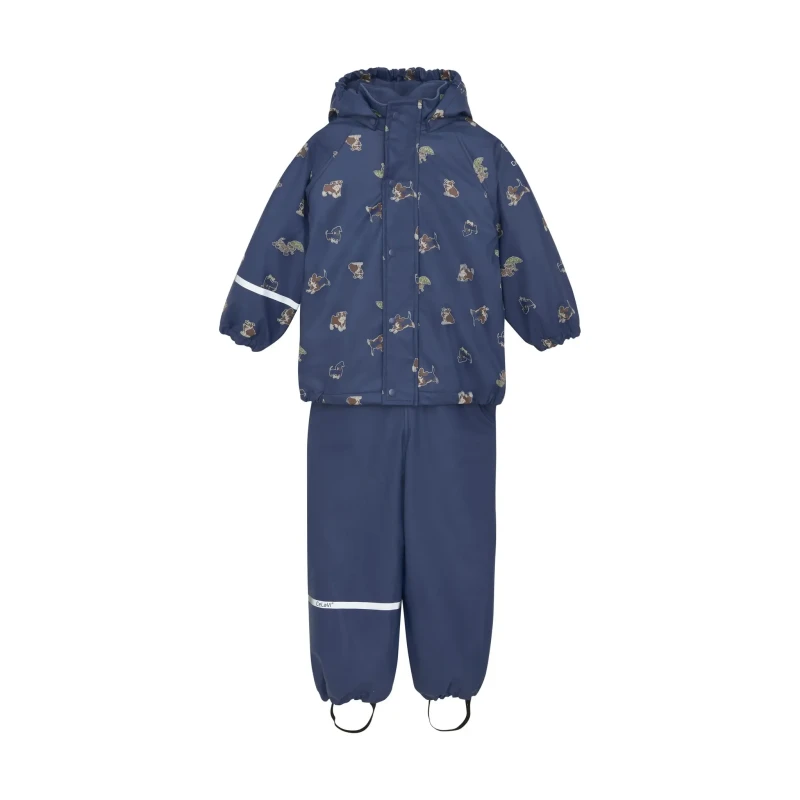Celavi Rainwear Set - AOP, w. fleece