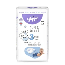 Happy Midi diapers (5-9 kg), size 3, pack of 70 pieces.