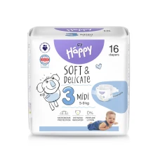 Happy Midi (5-9kg) size 3, pack of 16 pieces.